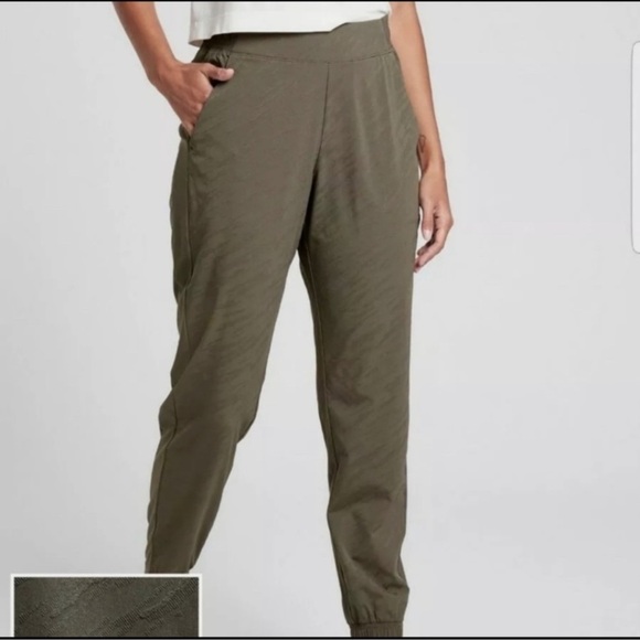 Like New - Athleta Textured Jogger - Mountain Olive - size 10 - Picture 3 of 7